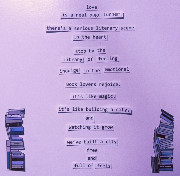 Stop by the library of feeling